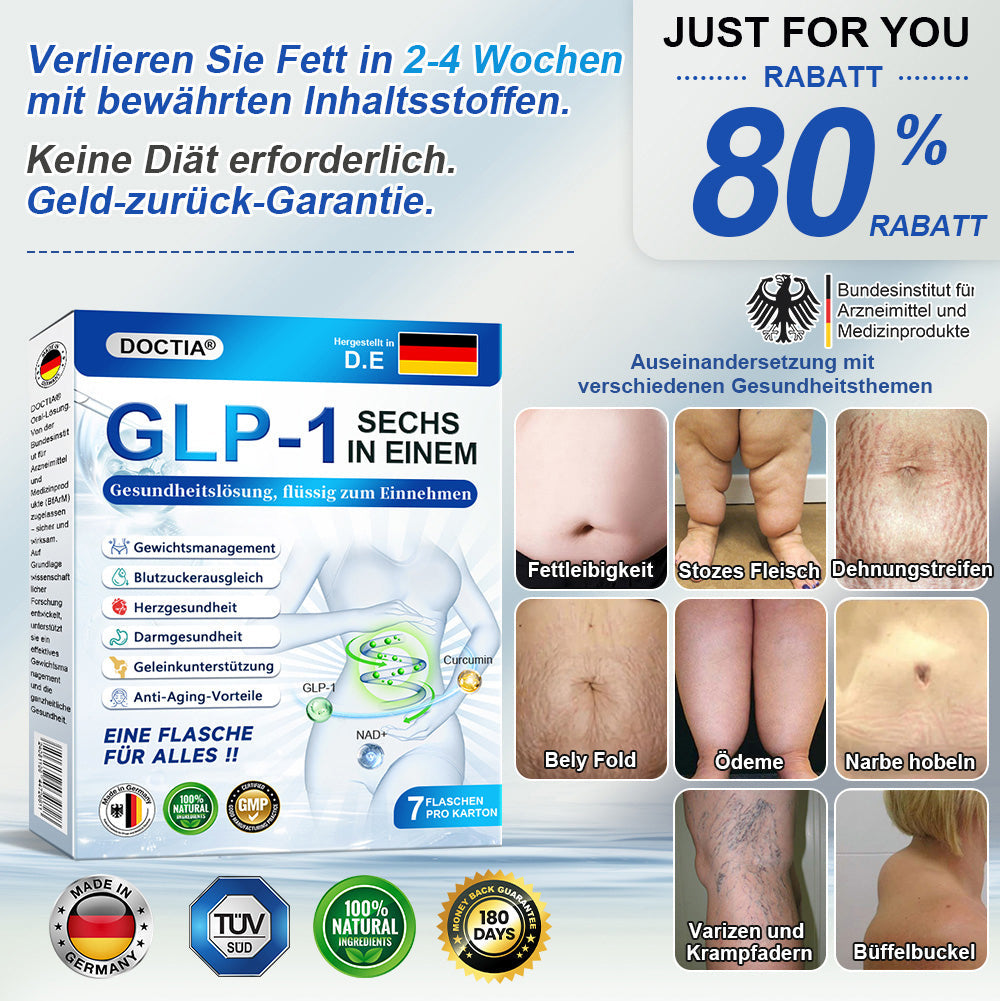 Die einzige offiziell von der BfArM zugelassene | DOCTɪA®👨⚕️6-in-1 Oral-𝑳öѕ𝒖𝒏𝒈 (nur 1 Dosis pro Tag, sichtbare Ergebnisse in 7 Tagen)💎Für Adipositas, Herz-Kreislauf-Gesundheit, Diabetes, Schlafapnoe, Gelenkprobleme u.v.m